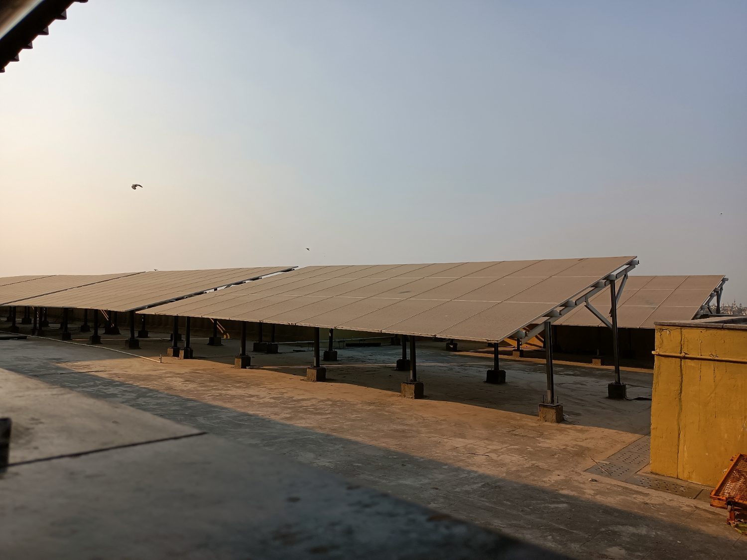 Rooftop solar array in India